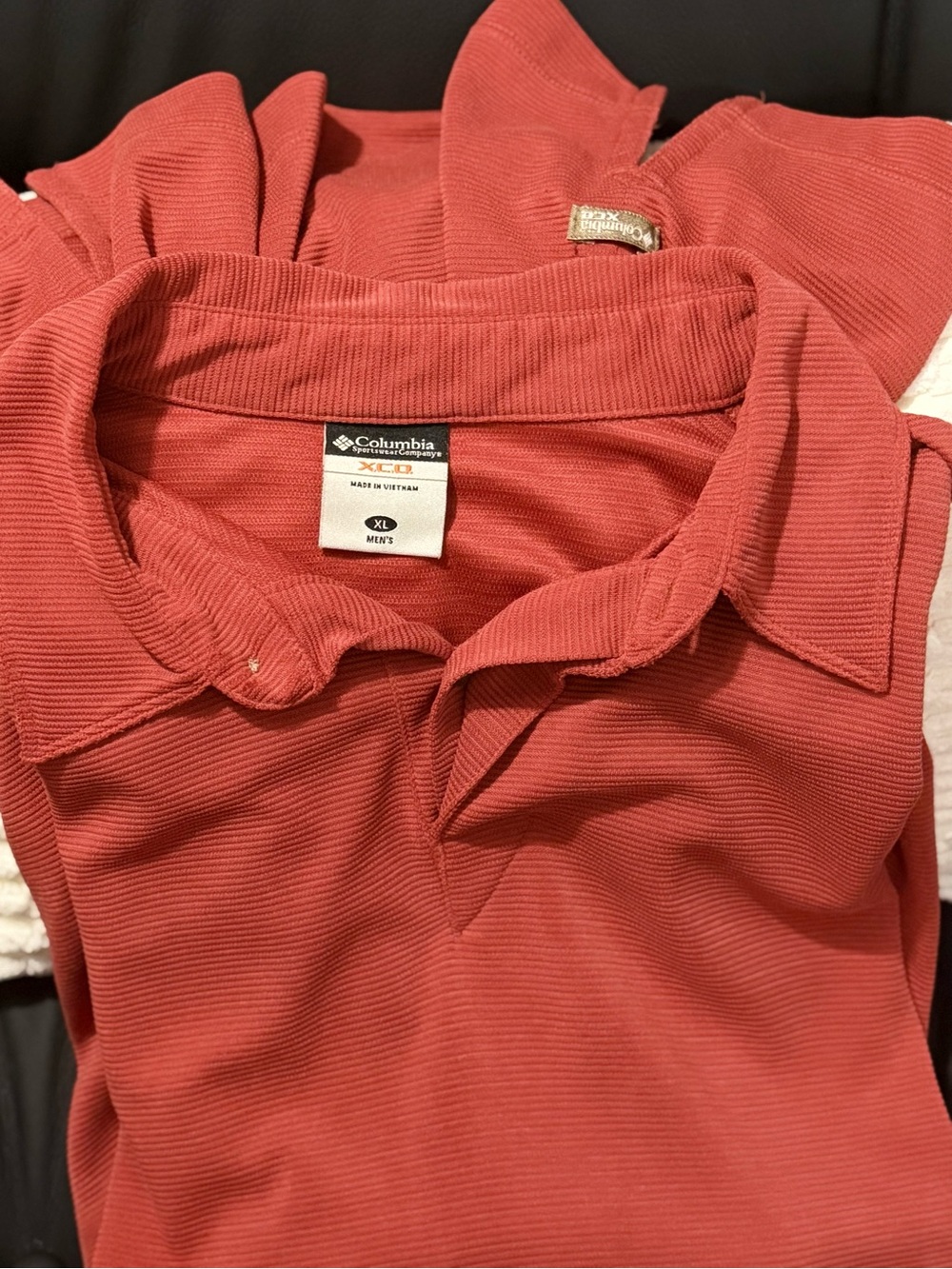 Columbia X.C.O. Ribbed Polo – Rust/Terracotta – Men's XL